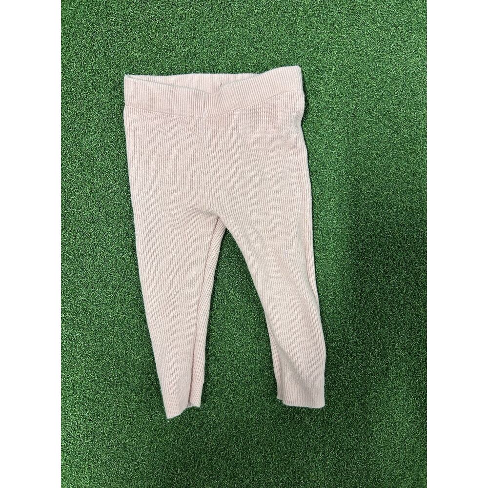 Cat & Jack girls' pink ribbed leggings Size 12M